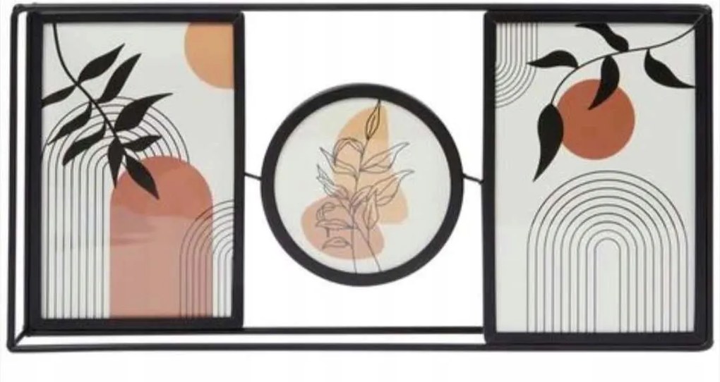 Képkeret Térbeli 3 kép Fém Fekete Ipari Loft