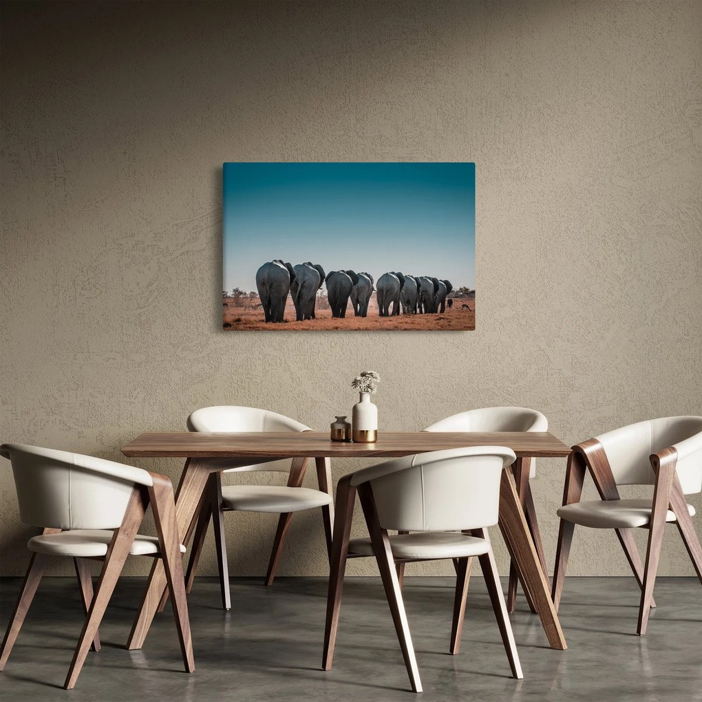 Kép - Elefántok indulása (90x60 cm)