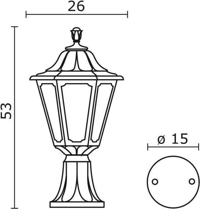 NOVOLUX 147H-G05X1A-02 Klasszikus Kültéri Állólámpa Fekete, Átlátszó E27 IP55