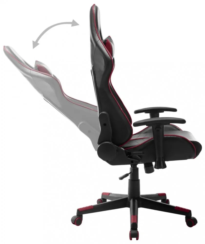 fekete és bordó műbőr gamer szék