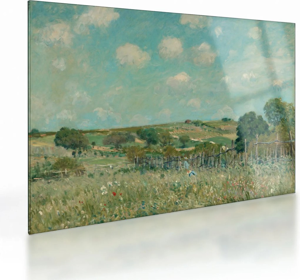 Üveg kép - Alfred Sisley,  Meadow, reprodukciók (70x50 cm)