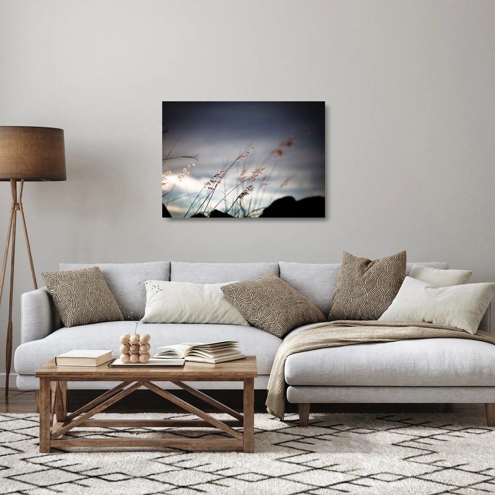 Kép - Rét virágai a tónál (üvegen) (70x50 cm)