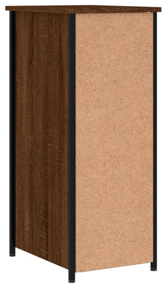 2 db barna tölgy színű szerelt fa éjjeliszekrény 32x42x80 cm