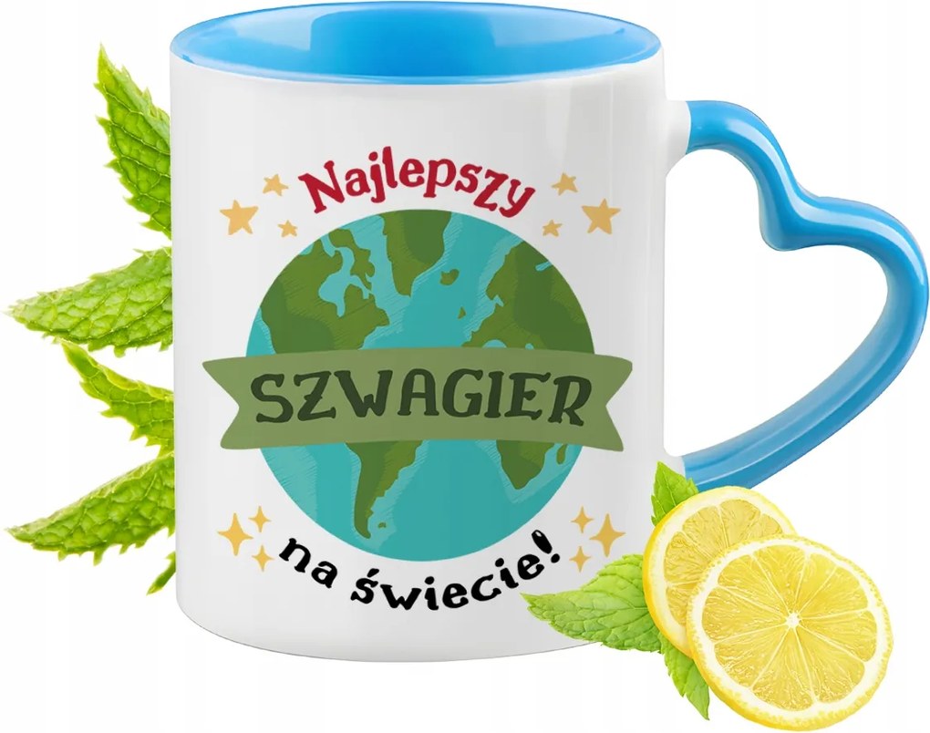 Sógornak Kék Bögre Szív Alakú Füllel Kávé Ajándék