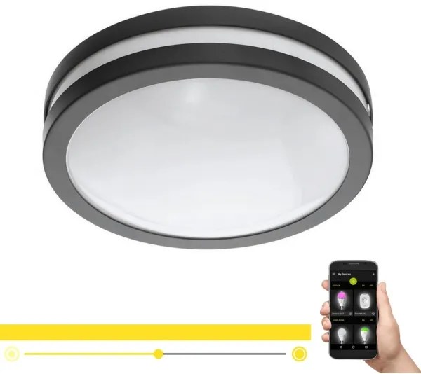Eglo 33571 - LOCANA-C LED 14W 230V IP44 fürdőszobai dimmelhető lámpa fekete