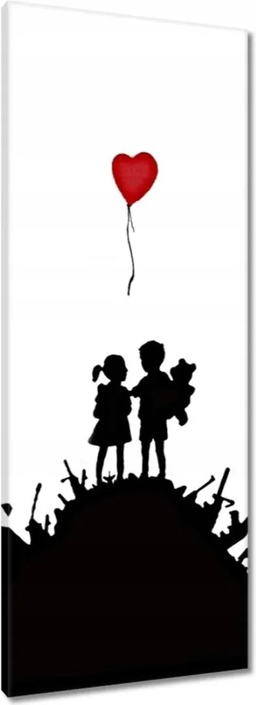 Vászonkép 40x100 Gyerekek egy halom fegyveren