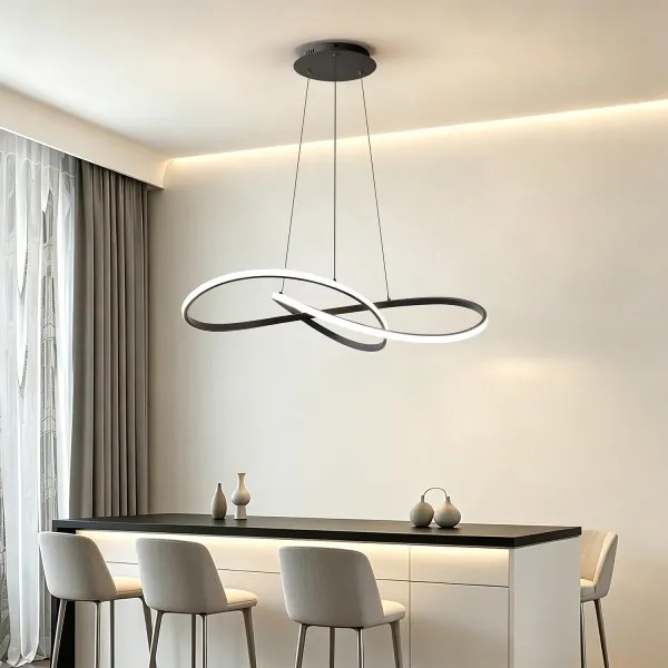 Brilagi - LED dimmelhető kábeles csillár INFINITY LED/80W/230V 80x80 cm fekete + távirányító