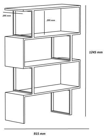 ADRIANA könyvtár 124x91,5 cm bézs/fekete