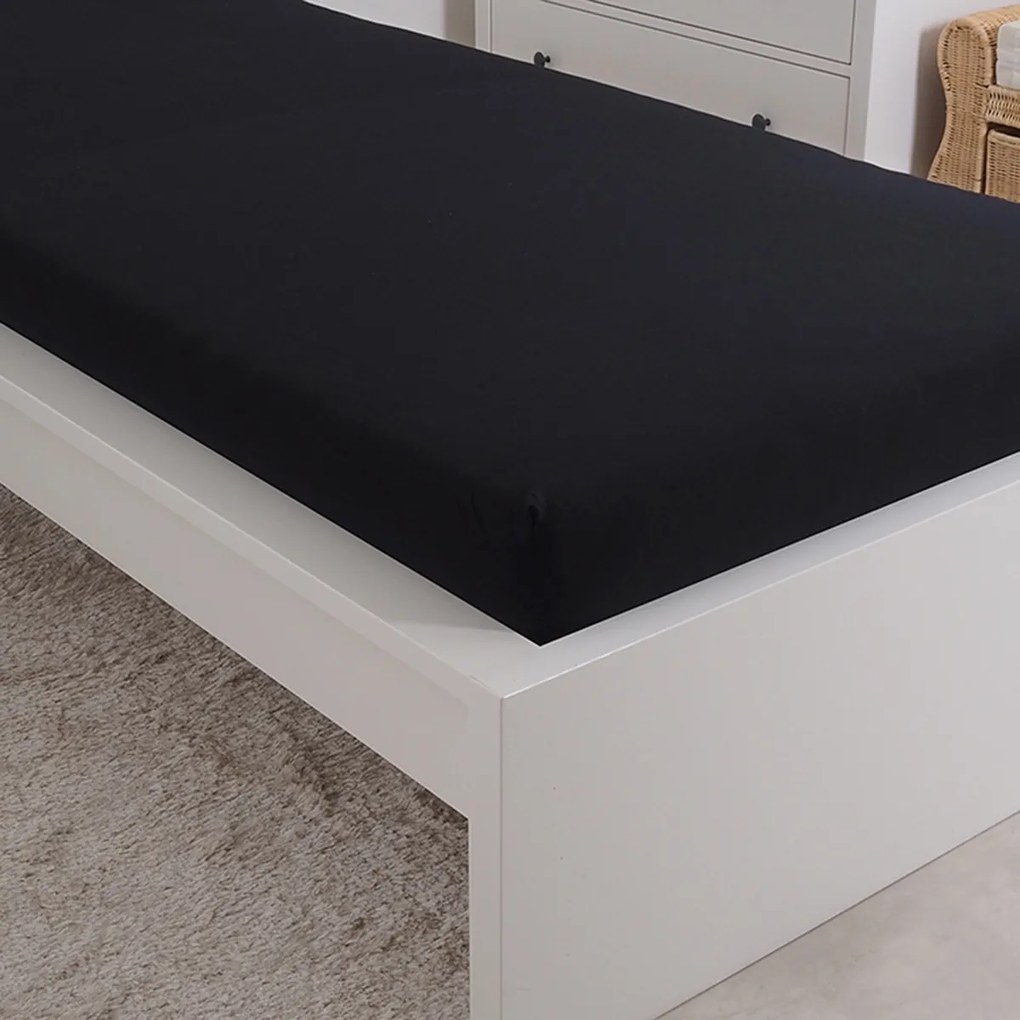 4Home Mako jersey lepedő fekete, 90 x 200 cm