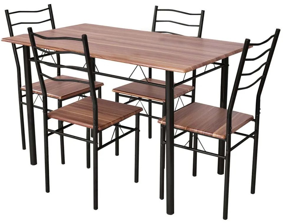 Fémvázas étkezőasztal 4 székkel