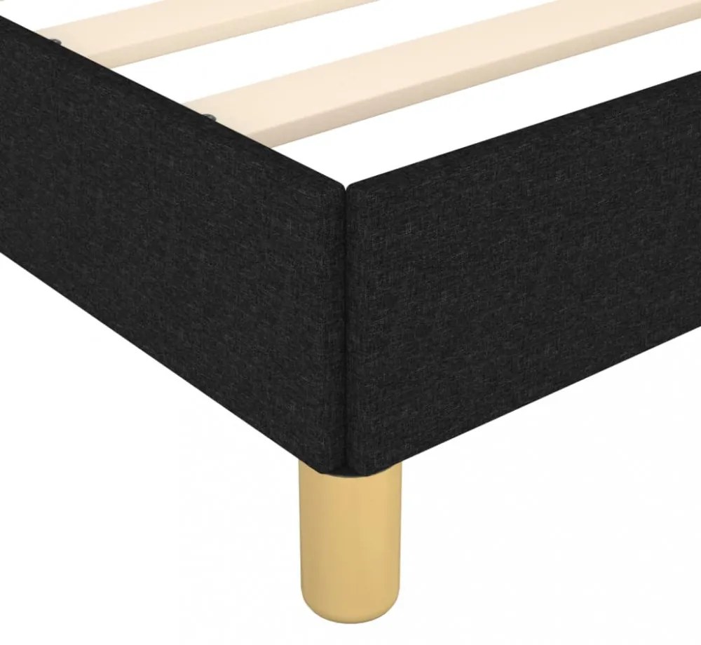 fekete szövet ágykeret matrac nélkül 200 x 200 cm