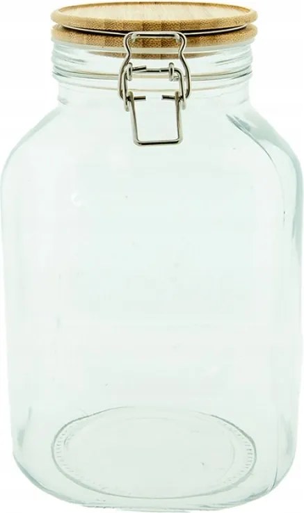 Üveg tégely bambusz fedéllel- 4100 ml