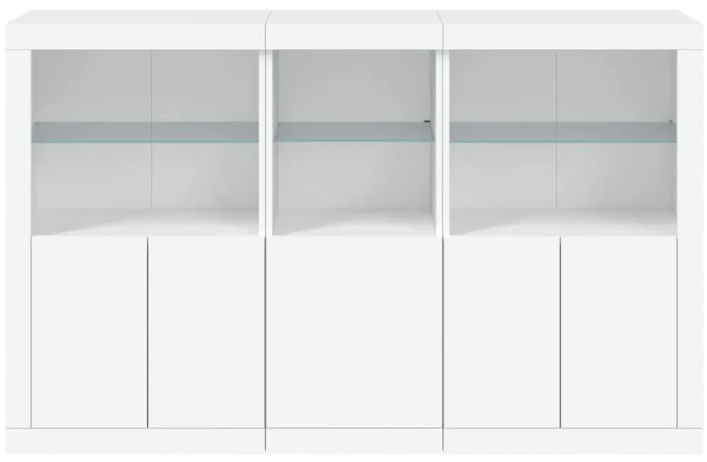 fehér tálalószekrény LED-világítással 162 x 37 x 100 cm