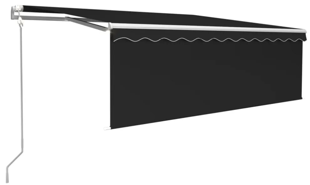 szürke redőnyös, LED-es, szélérzékelős napellenző 4,5 x 3 m