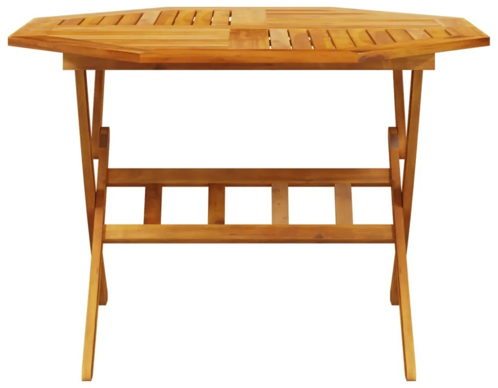 tömör akácfa összecsukható kerti asztal Ø110x75 cm