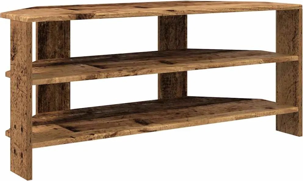 vidaXL SarokTVSzekrény Öreg fa 102x40,5x45cm Faanyag