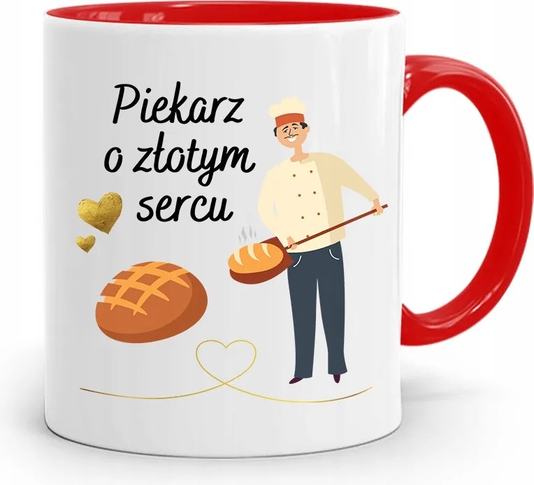 Piros Bögre Péknek Arany Szívű Péknek, fényképes nyomattal
