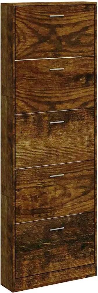 vidaXL füstös tölgy színű szerelt fa cipősszekrény 59 x 17 x 169 cm