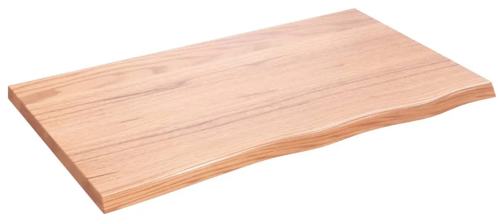 világosbarna kezelt tömör tölgyfa fali polc 100x60x(2-4) cm