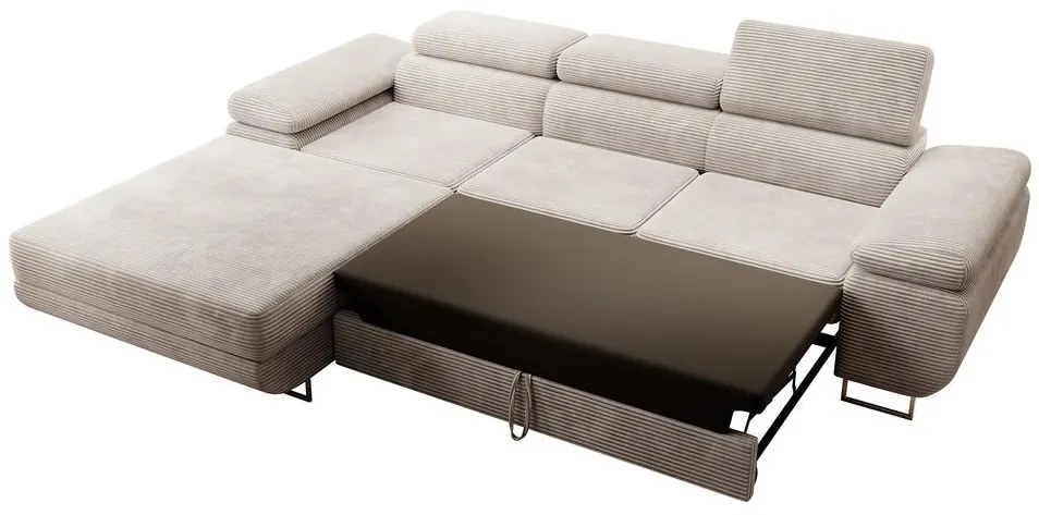 Sarokkanapé Grande (B) (bézs szürke + króm). 1100535