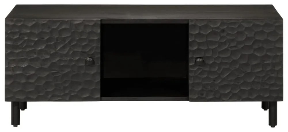 fekete tömör mangófa dohányzóasztal 100 x 54 x 40 cm