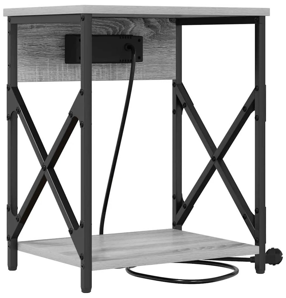 Éjjeliszekrény 2 pcs Szürke sonoma 41 x 31 x 51 cm Faanyag