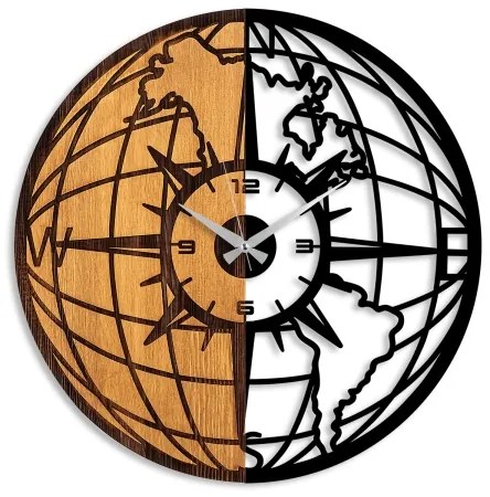 Fali óra 56 cm átmérő, 1xAA, fa/fém kivitel