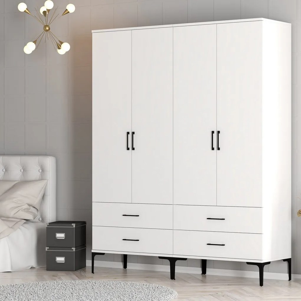 Kumsal gardróbszekrény, fehér, 160 cm – TR845HCT5488