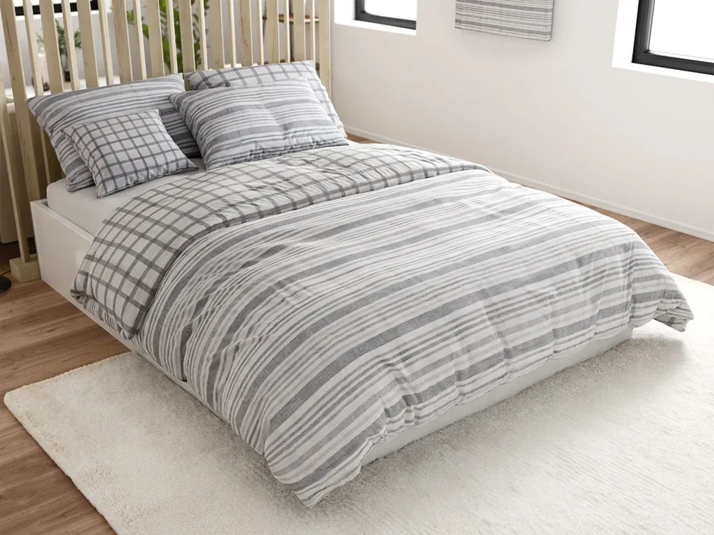 Renforcé pamut ágynemű LINKY szürke Ágyneműhuzat mérete: 70 x 90 cm | 140 x 220 cm