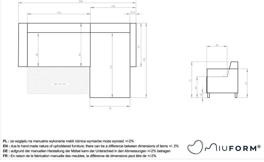Antracitszürke kinyitható-tárolóhelyes sarokkanapé Classy Sophie – Miuform