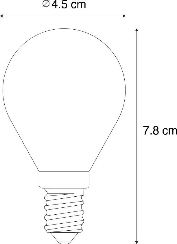 5 darabos E14 dimmelhető LED izzókészlet P45 átlátszó 3W 250 lm 2700K
