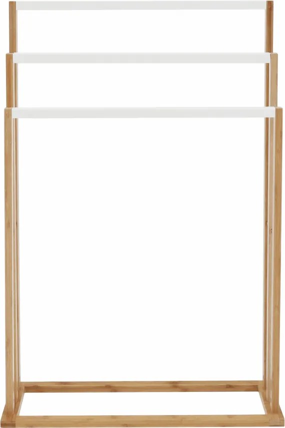 Törülközőtartó, bambusz/fehér, KOMO NEW