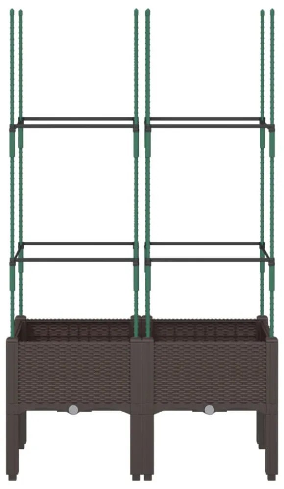 barna polipropilén rácsos kerti ültetőláda 80 x 40 x 142,5 cm