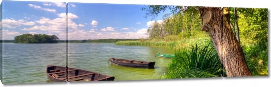 Vászonkép 170x50 Csónak tó Tájkép