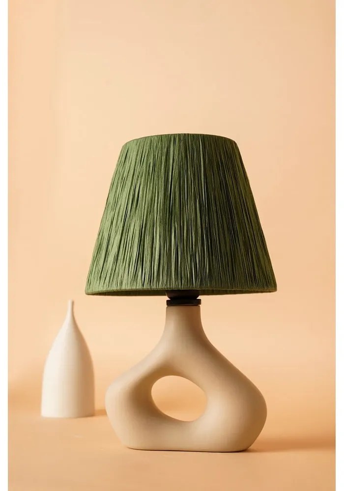Zöld asztali lámpa papír zsinór búrával (magasság 40 cm) Serin – Opviq lights