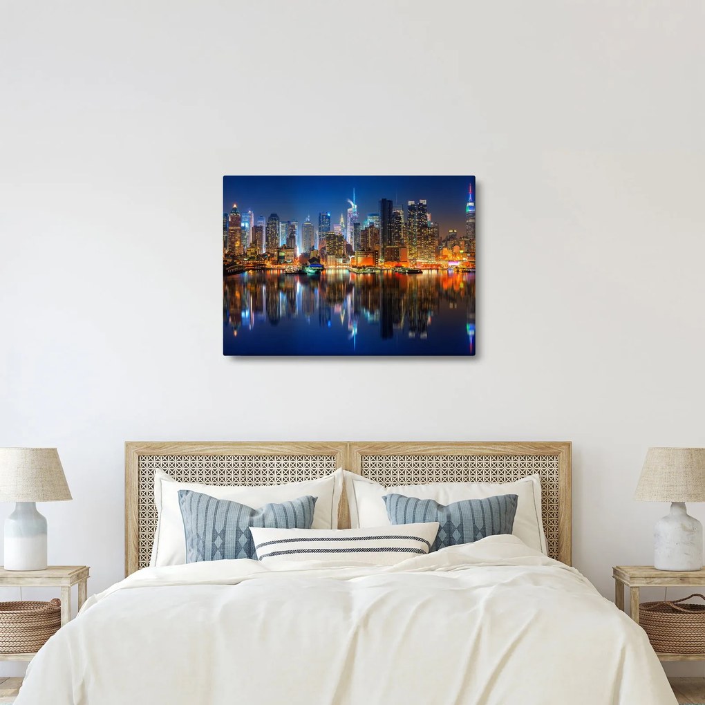 Manhattan képe éjjel (70x50 cm)