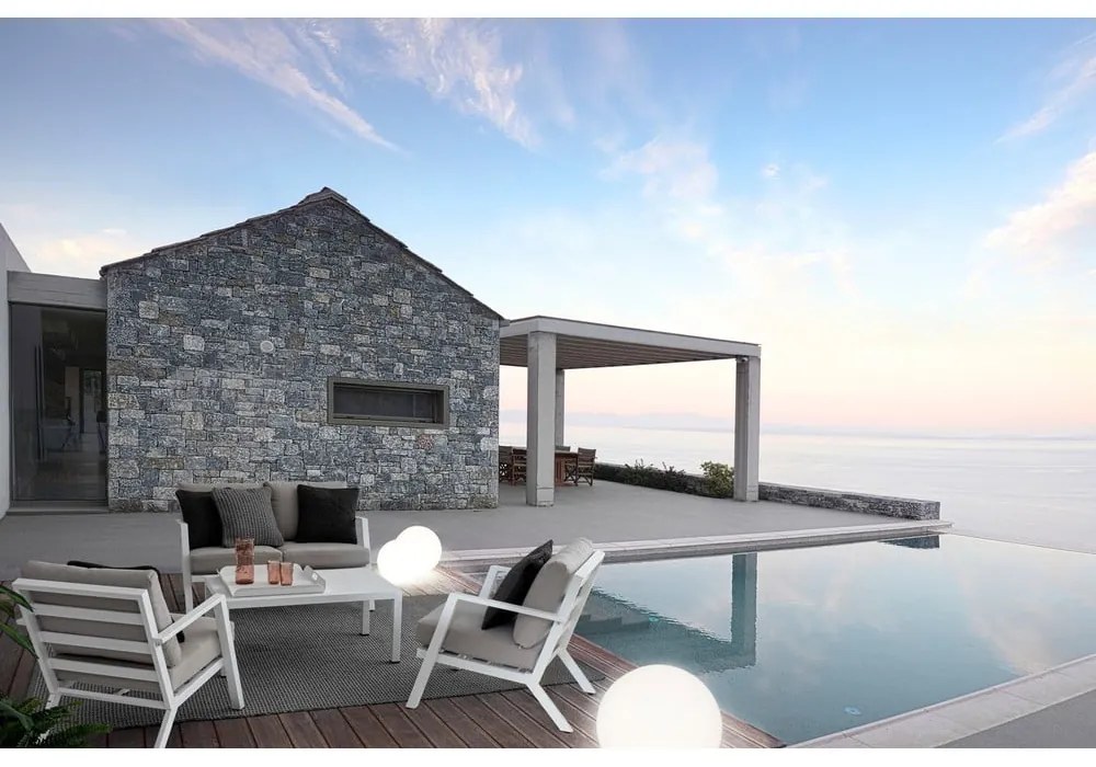 Fehér alumínium négyszemélyes kerti lounge szett Harley – Bizzotto