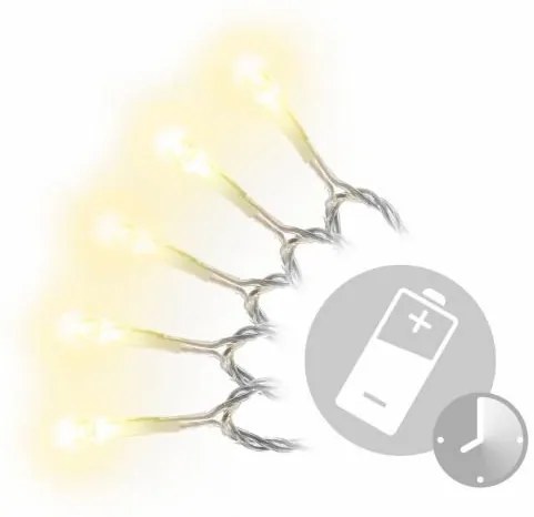 NEXOS Karácsonyi LED fényfüzér 5 m 50 dióda meleg fehér