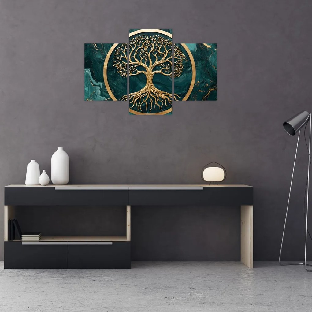 Kép – Márványban lévő arany életfa (90x60 cm)
