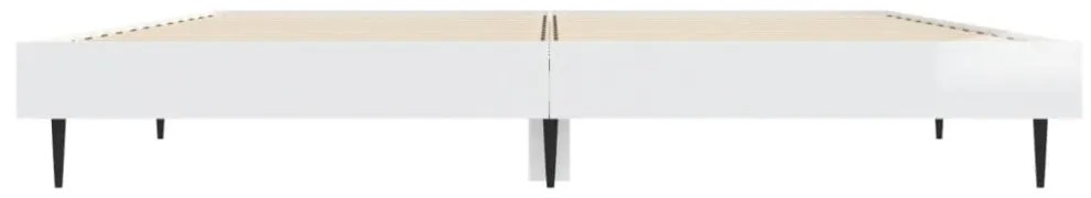 vidaXL magasfényű fehér szerelt fa ágykeret 140 x 190 cm