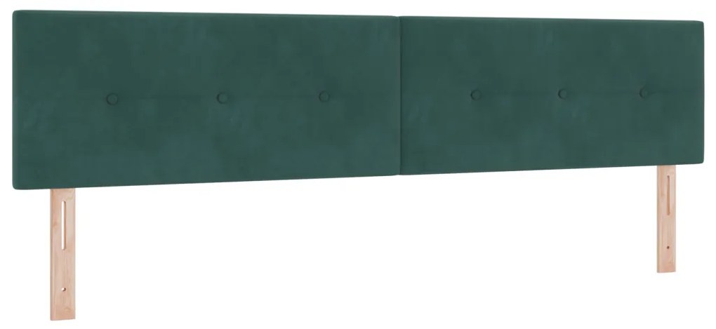 Boxspring Ágy Matrac Középsötét Zöld 200x200 cm Bársony