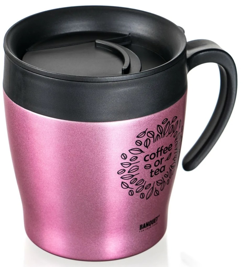 Banquet TAZZA 330 ml utazó termosz, rózsaszín