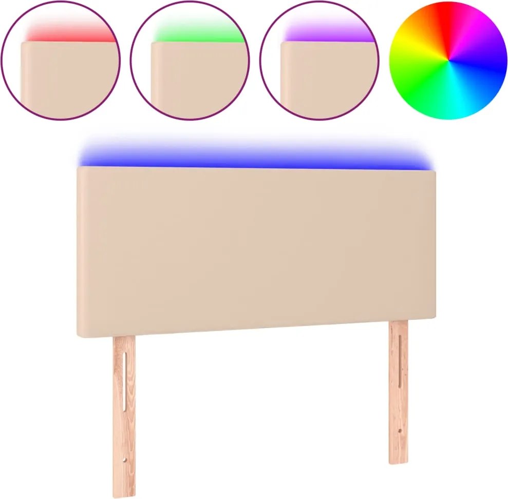 vidaXL fekete műbőr LED-es fejtámla 90 x 5 x 78/88 cm