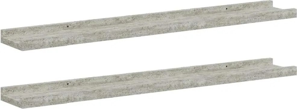 vidaXL 2 db betonszürke fali polc 80 x 9 x 3 cm