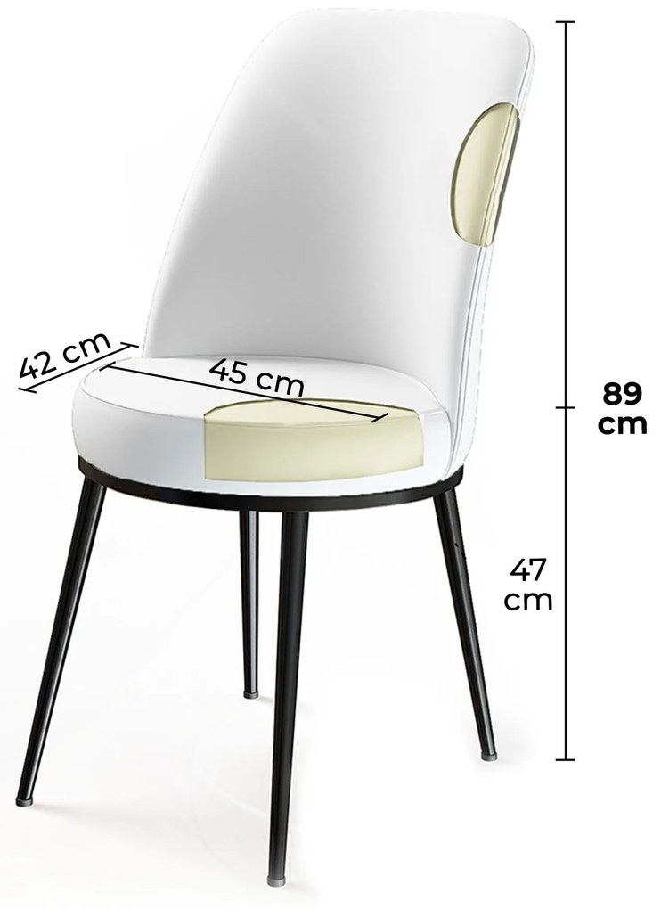 Étkezőszék szett (6 db) Dexa - Krém, Barna