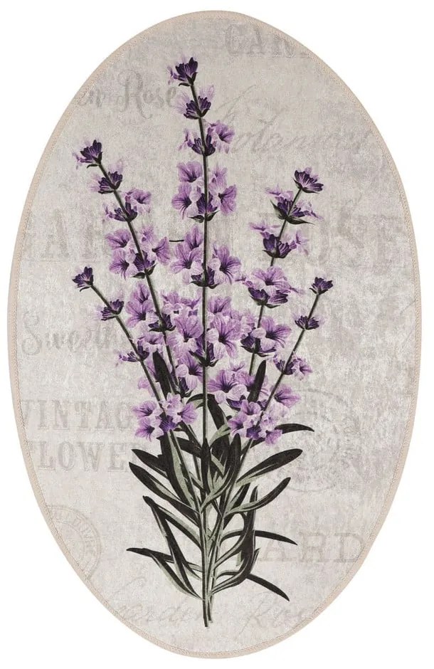 Lila-bézs fürdőszobai kilépő szett 3 db-os 60x100 cm Lavender – Foutastic