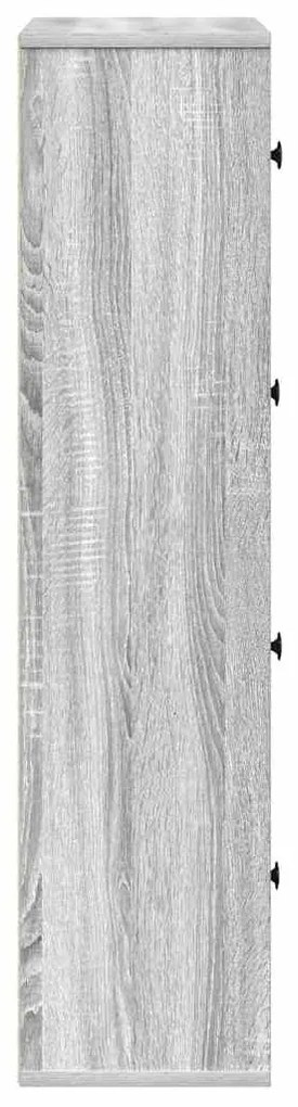 szürke sonoma színű szerelt fa könyvespolc 60x24x101,5 cm