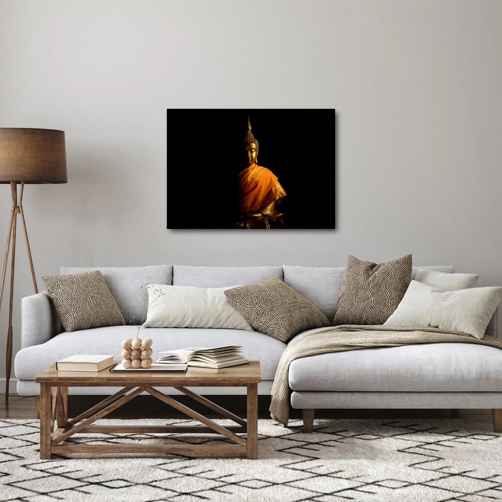 Kép - Arany Buddha szobor (70x50 cm)