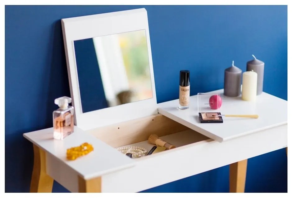 Dressing Table grafitszürke fésülködőasztal tükörrel, hosszúság 85 cm - Ragaba