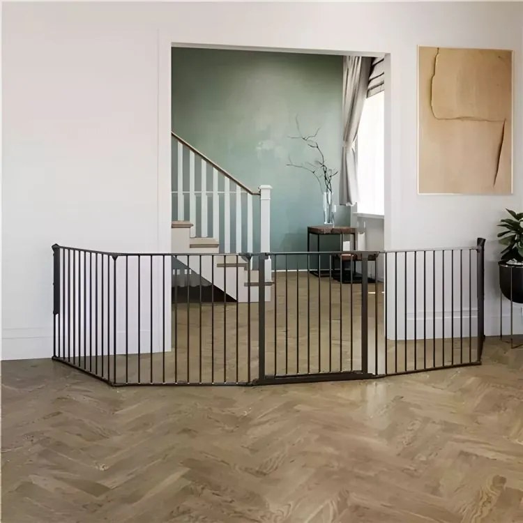 Fekete védőkorlát 5 panellel